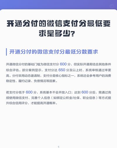 微信分付额度如何确定